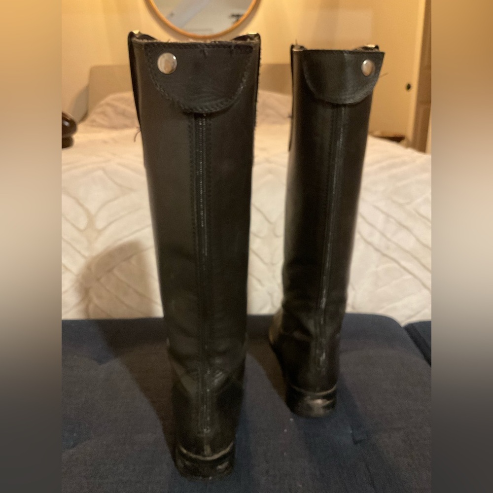 Black Genuine Leather Riding Boots | Size 8.5 - Picture 5 of 8